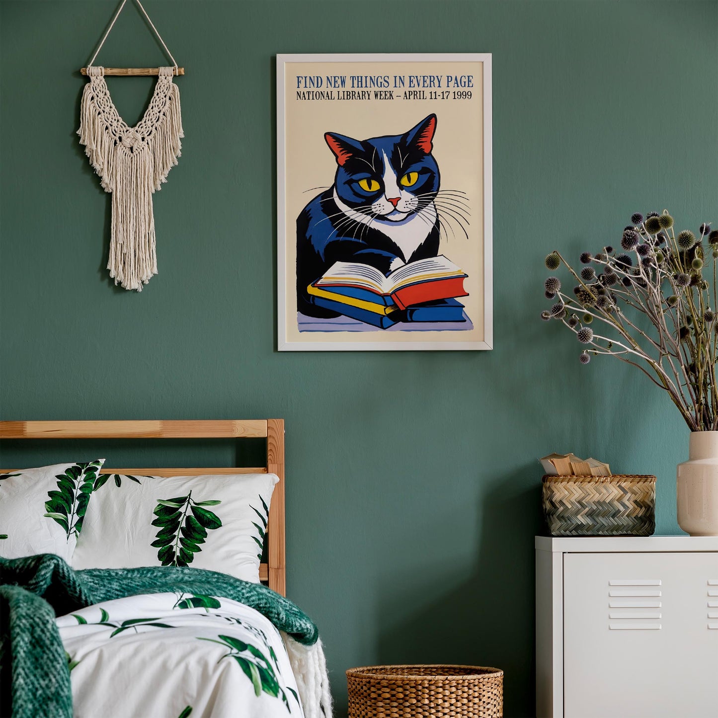 Reading Cat Poster