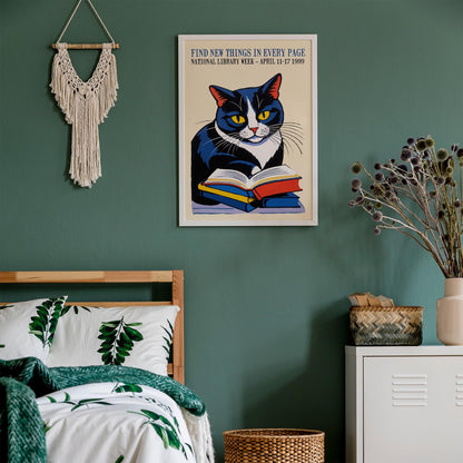 Reading Cat Poster