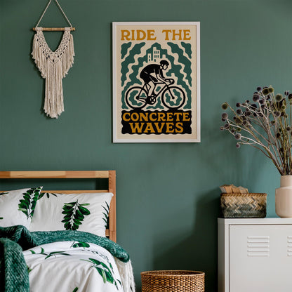 Retro Cycling Poster Print