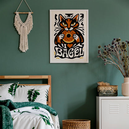 Bagel Cat Poster Print