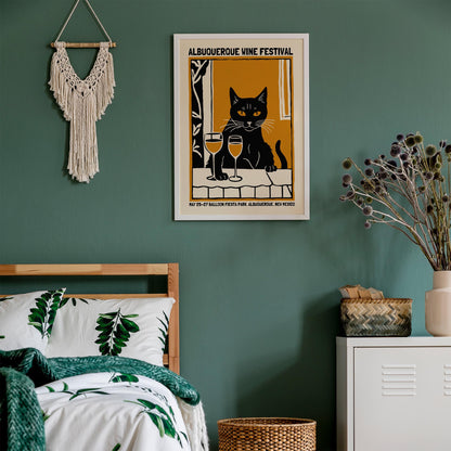 Wine Cat Poster Print