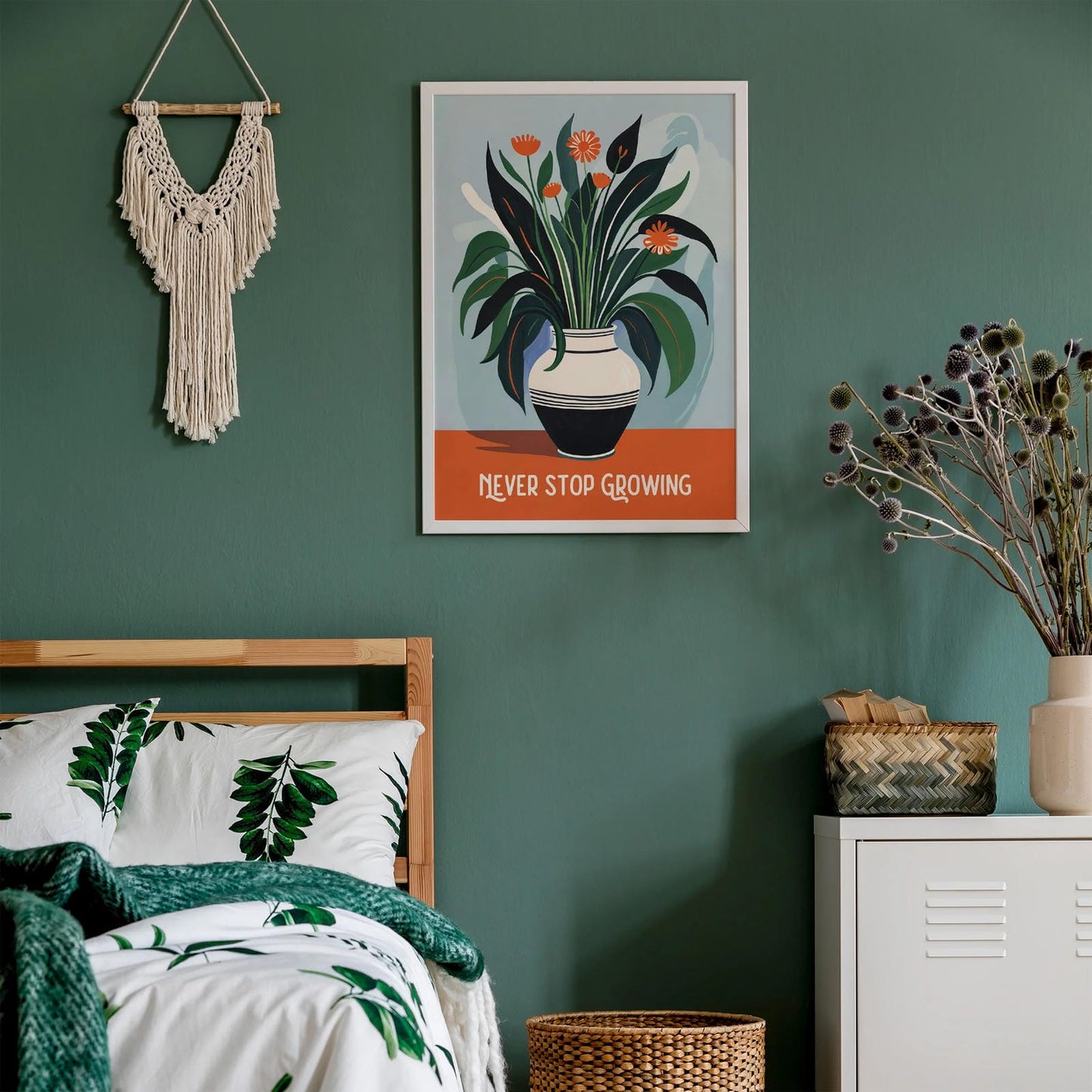 Never Stop Growing Floral Poster