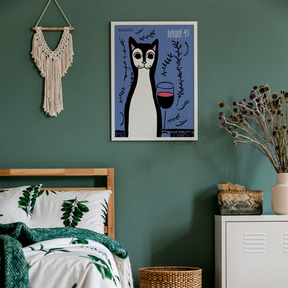 Berger 45 Vintage Wine Cat Poster