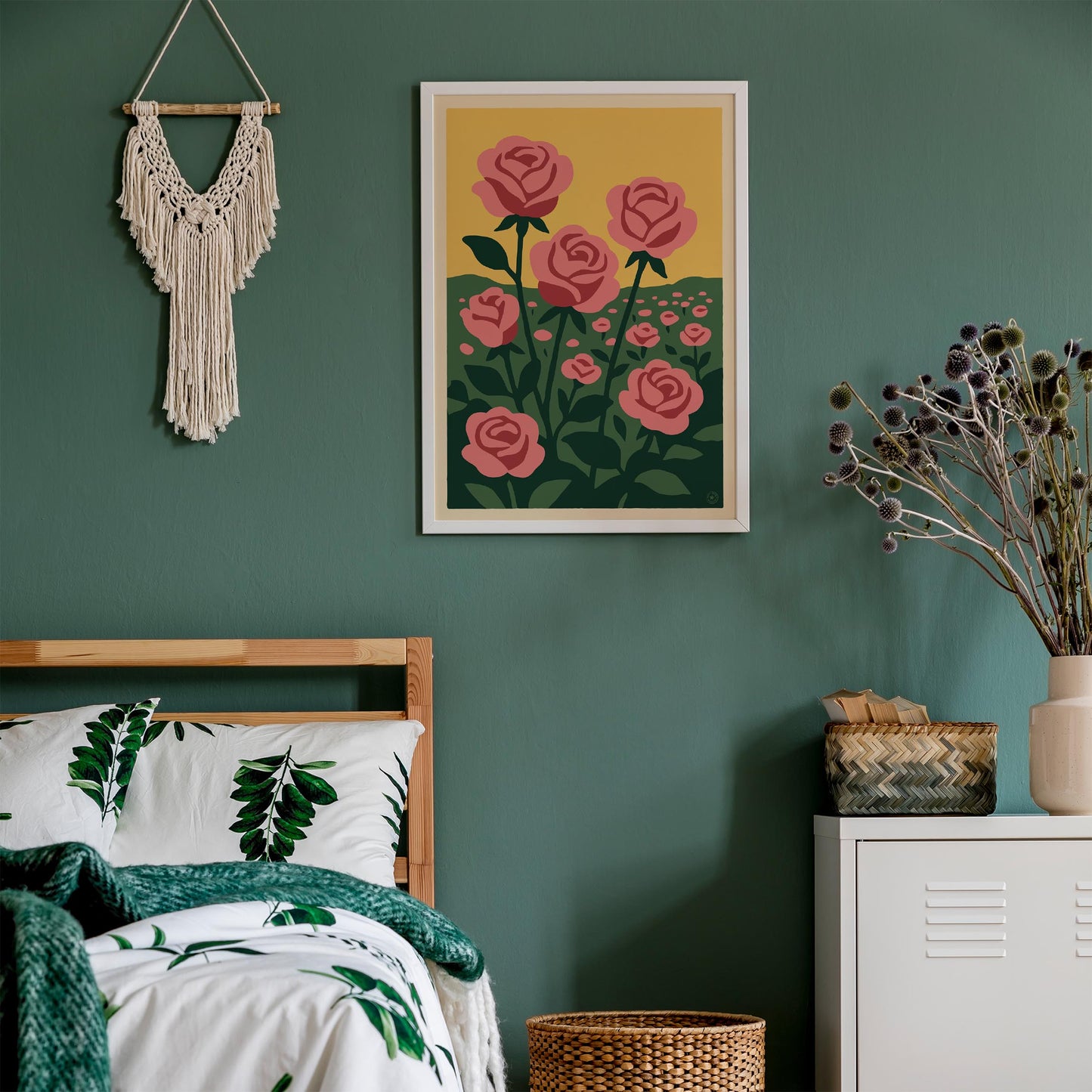 Pink Roses Garden Poster