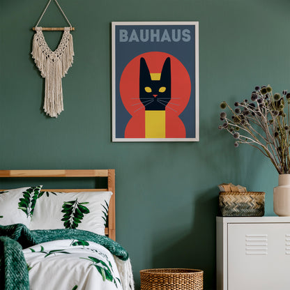 Bauhaus Cat Geometric Print