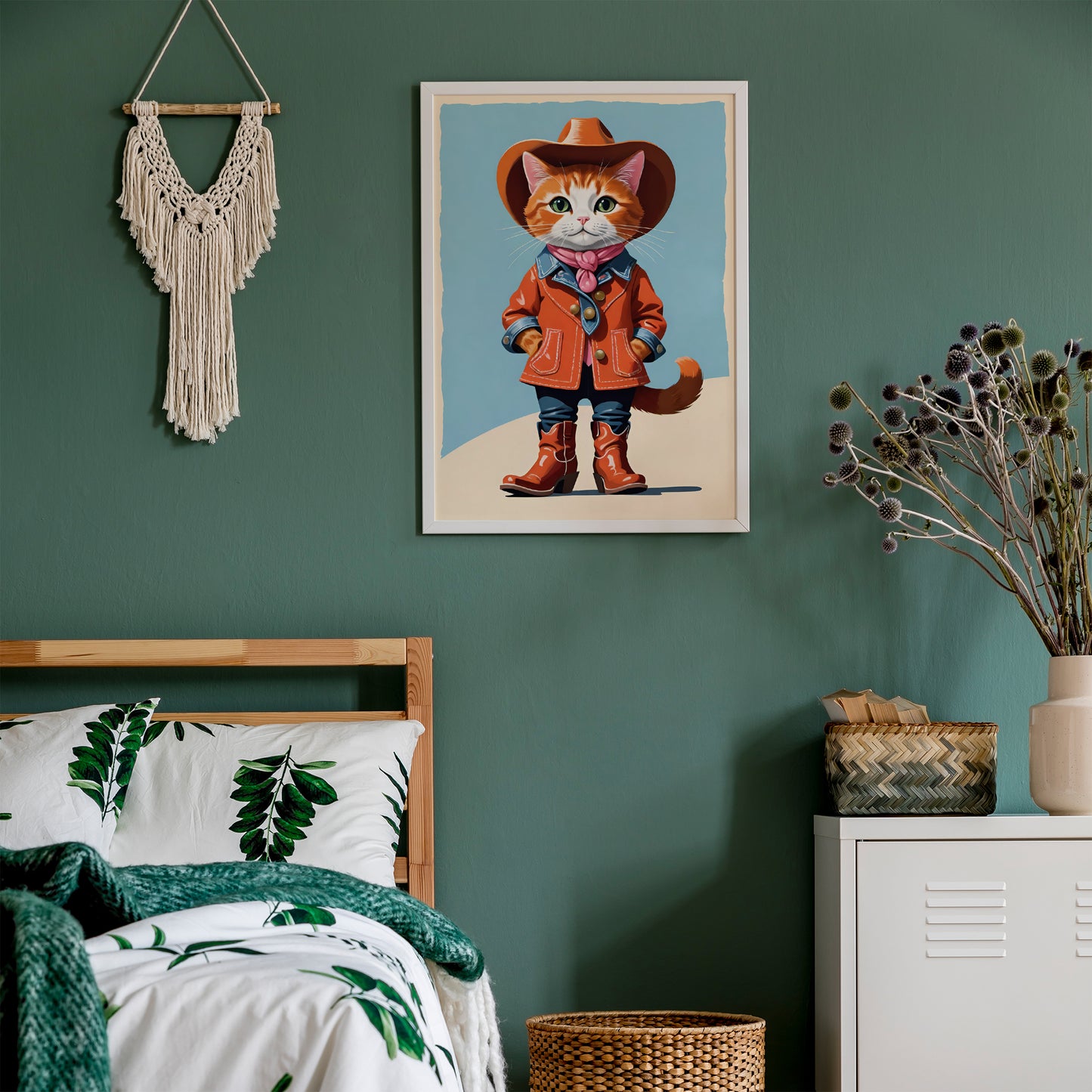 Cute Cowboy Cat Art Print