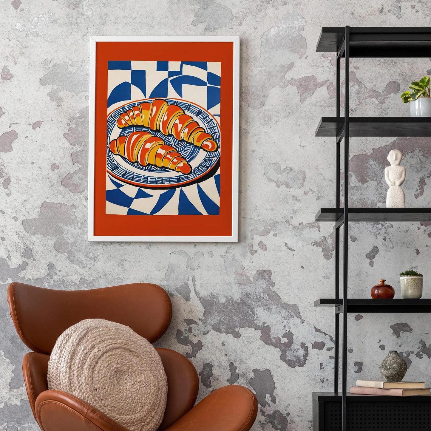 Golden Croissants Breakfast Art Print