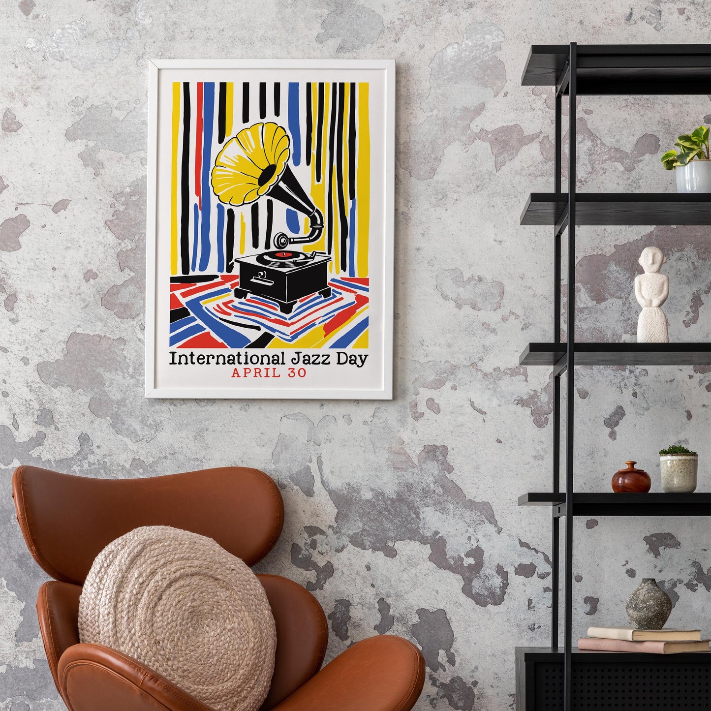 Jazz Day Gramophone Print