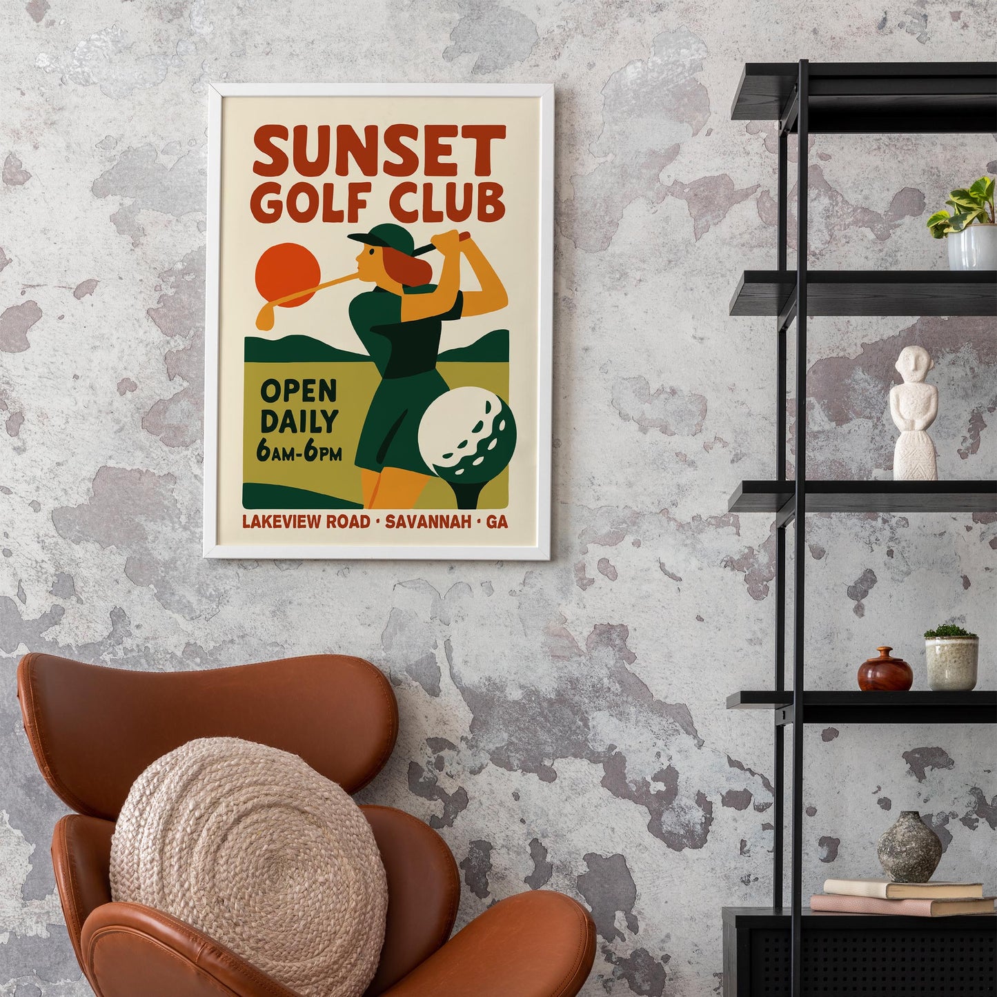 Sunset Golf Poster