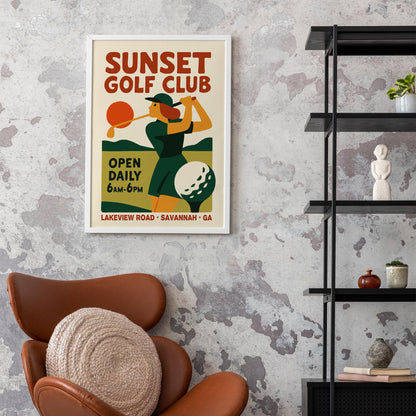 Sunset Golf Poster