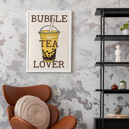 Yellow Bubble Tea Lover Poster