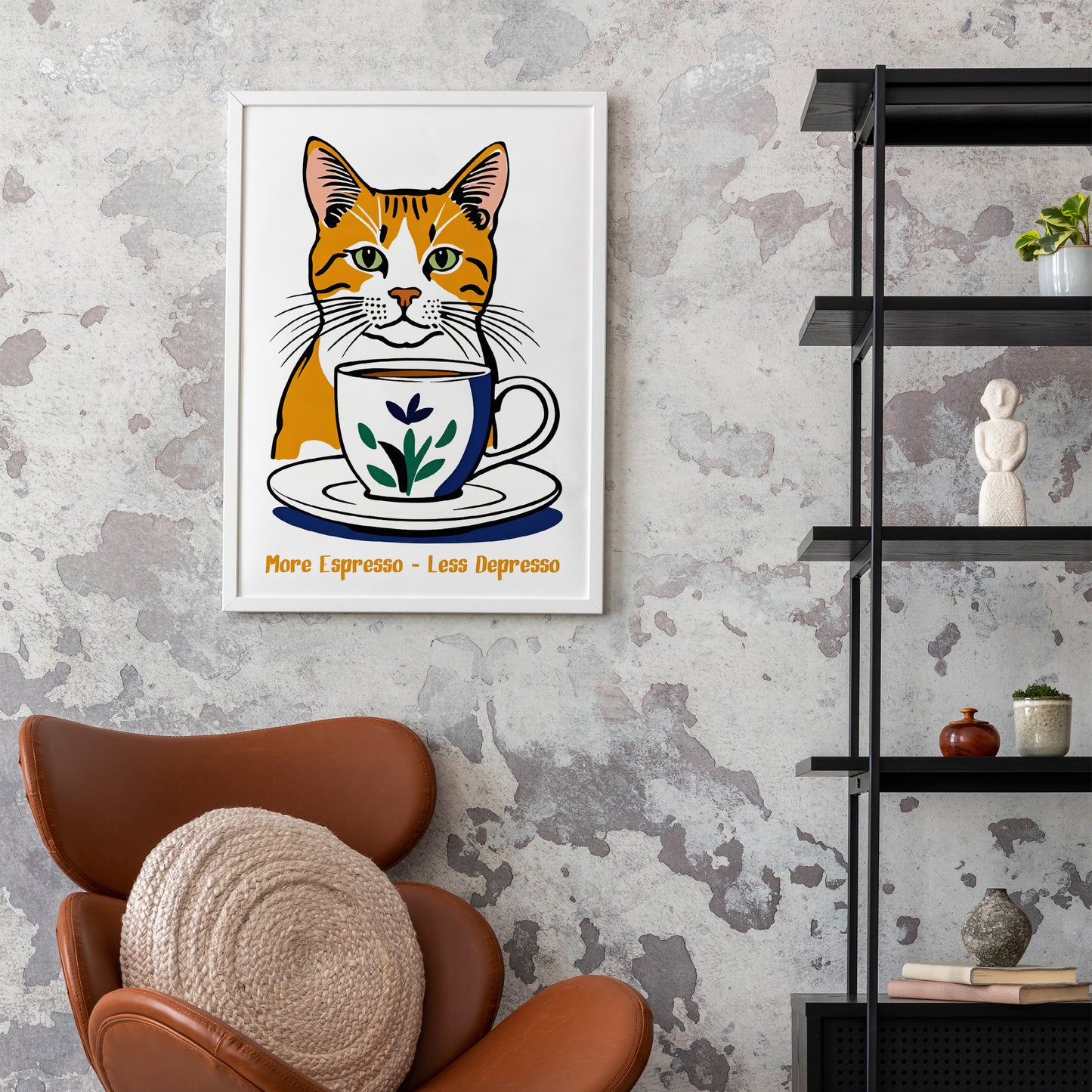 More Espresso Less Depresso Wall Art Print
