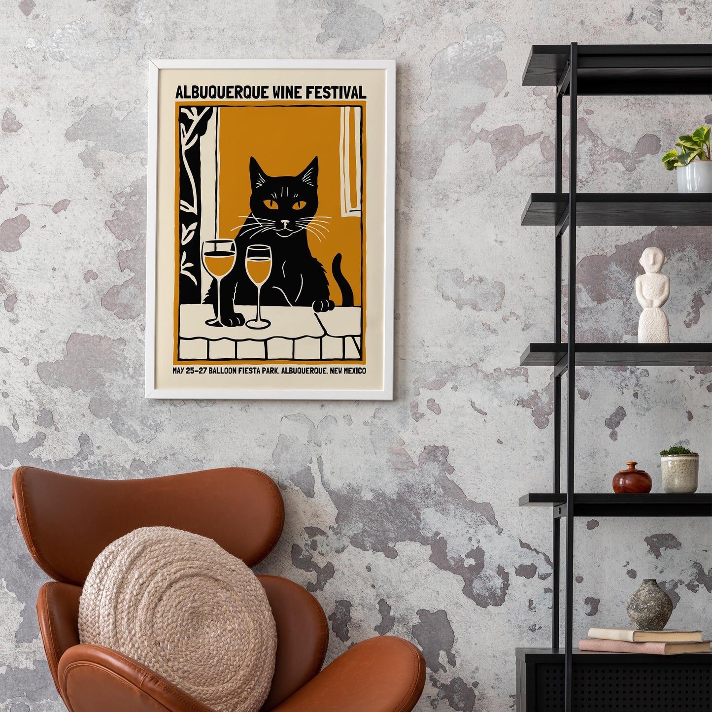 Wine Cat Poster Print