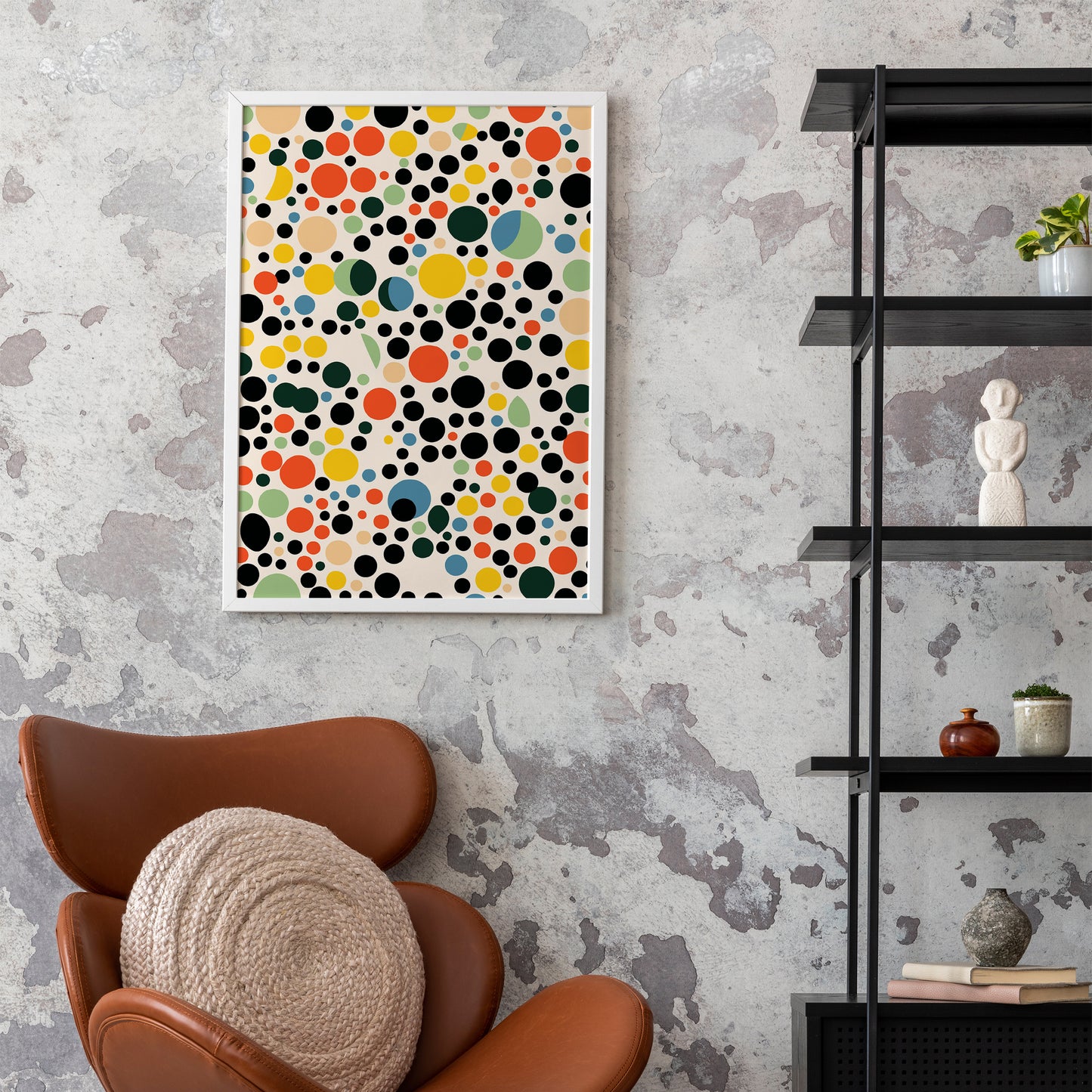 MCM Abstract Dots Art Print