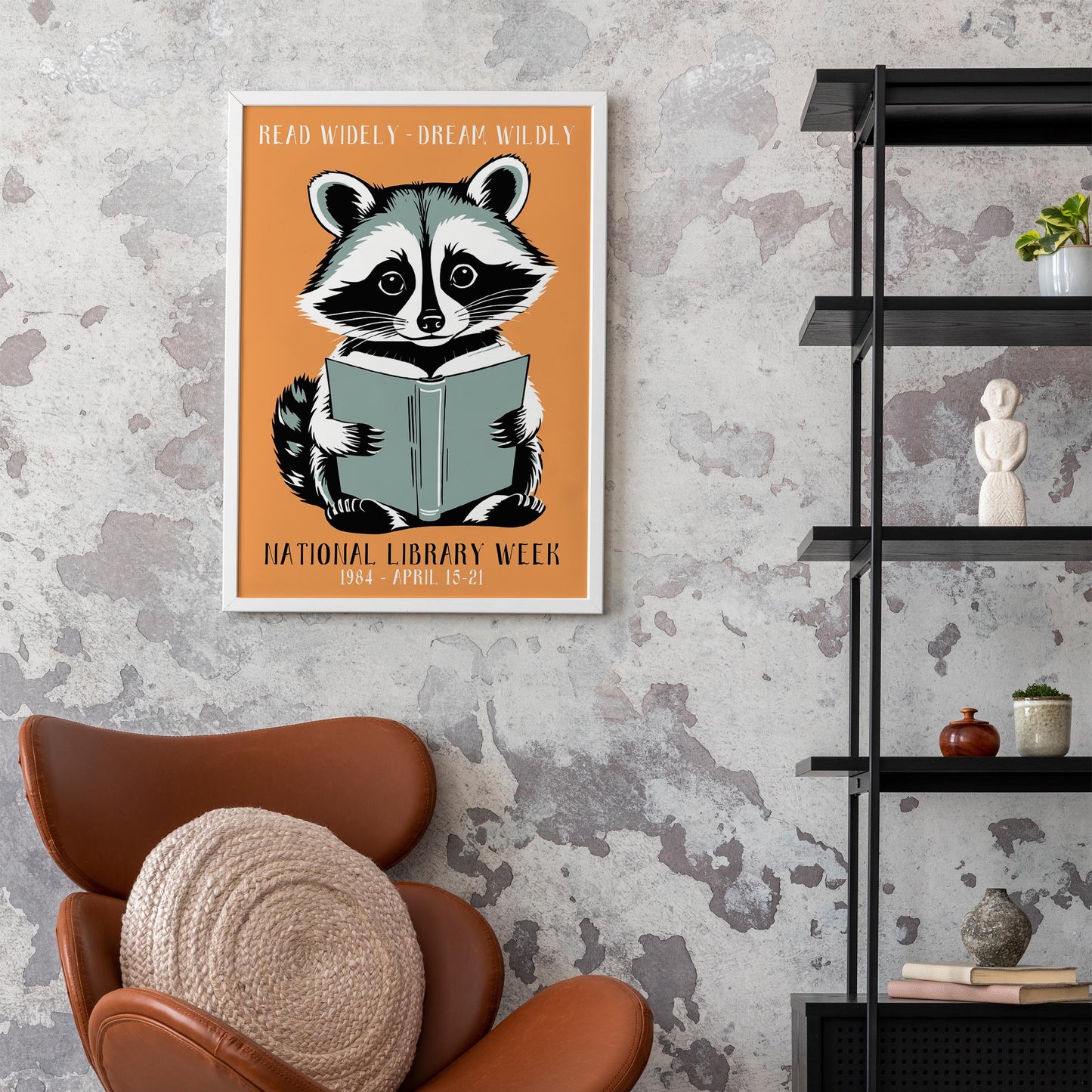 National Library Week Raccoon Print
