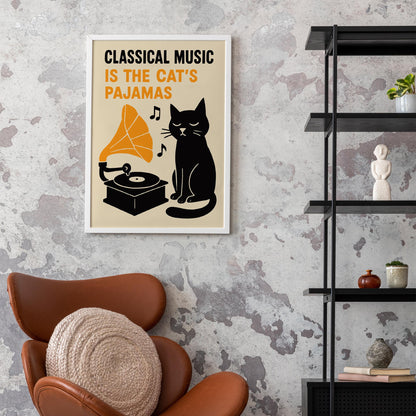 Cat Classical Music Wall Art