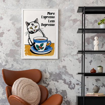 More Espresso Less Depresso Art Print