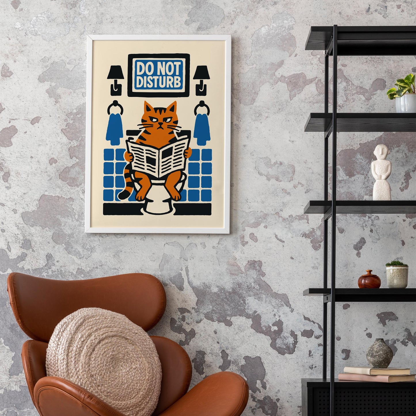Bathroom Break Cat Poster
