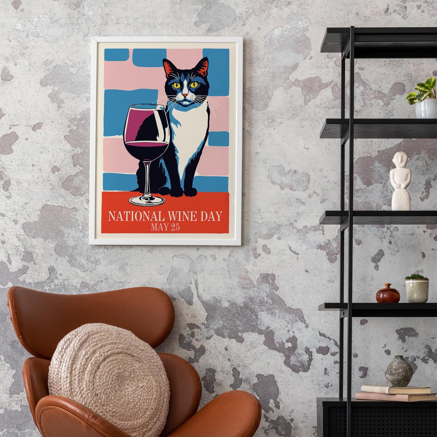 Wine Cat Celebration Poster