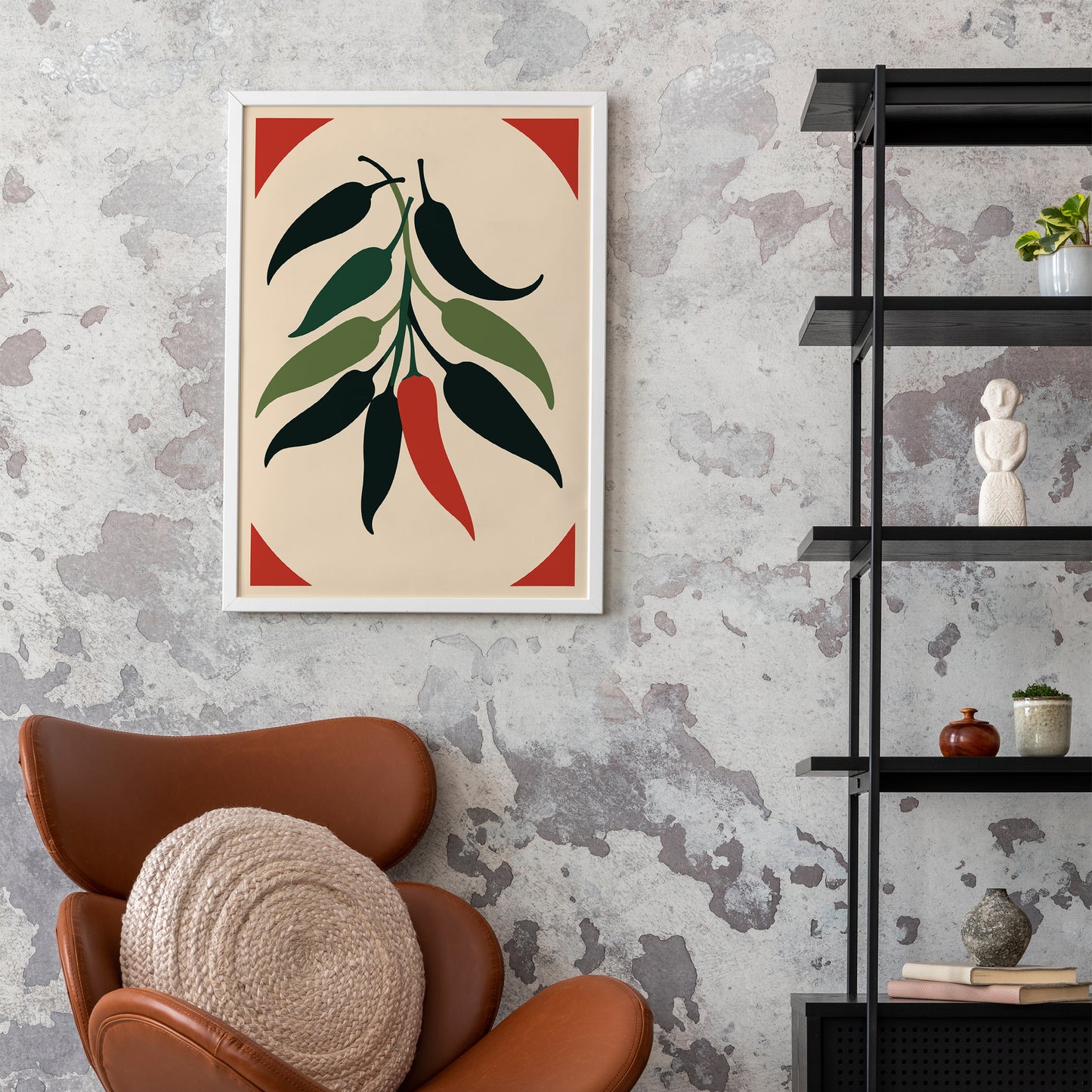 Minimalist Chillies Wall Art Print
