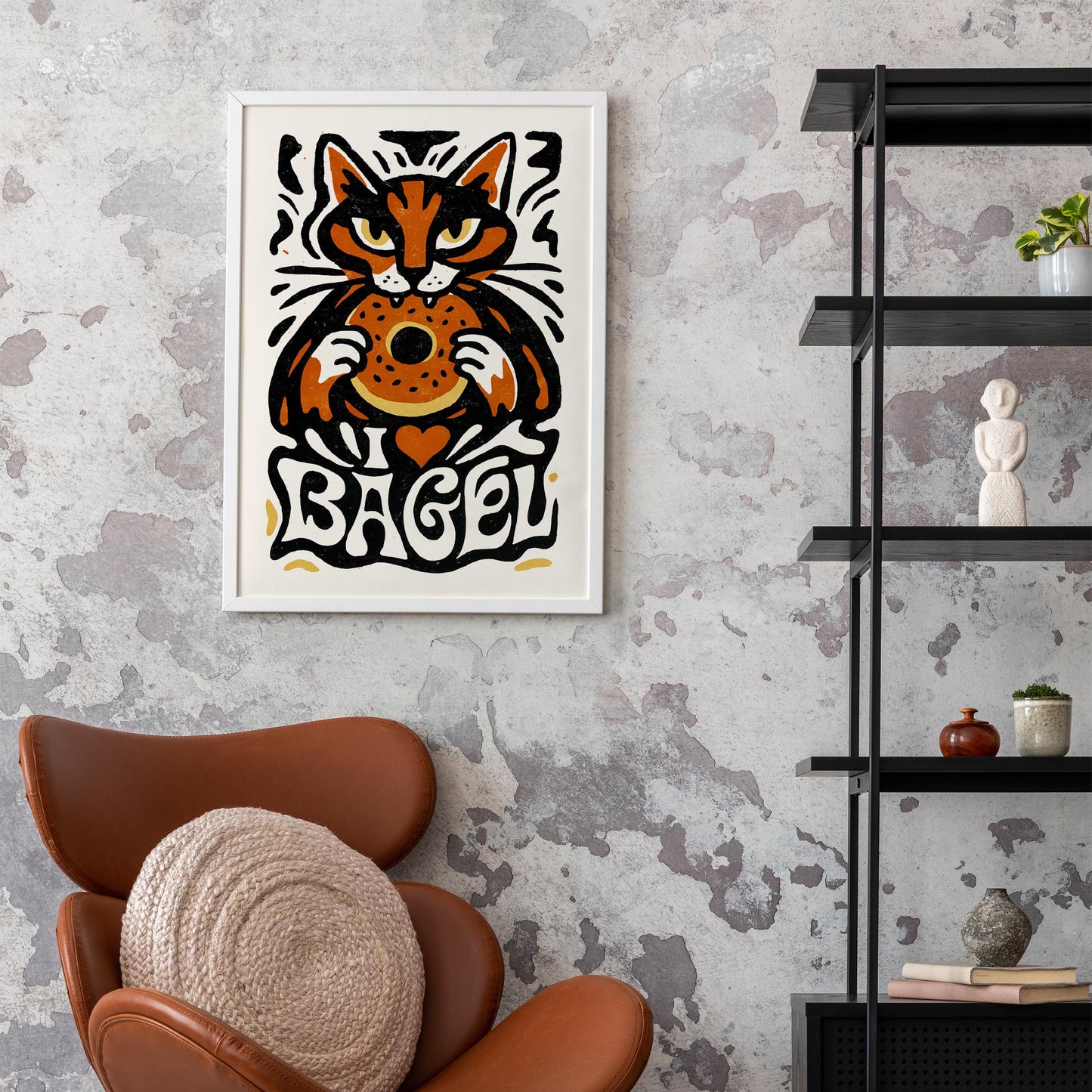 Bagel Cat Poster Print