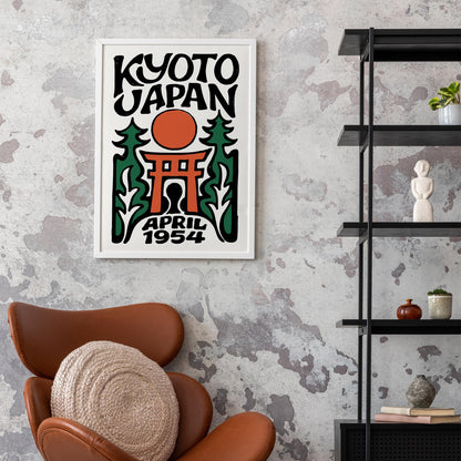 Kyoto Japan Vintage Travel Poster