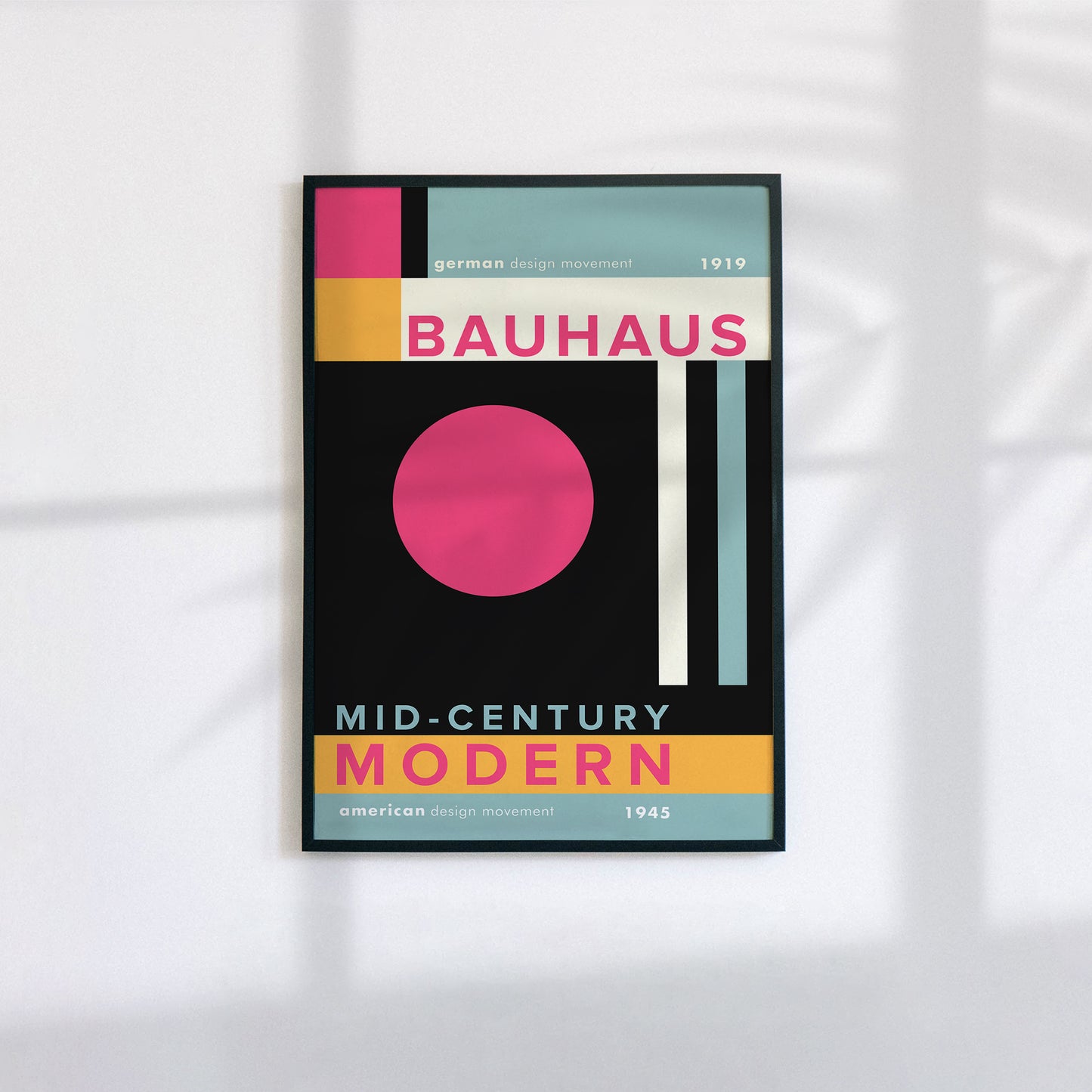 Bauhaus Modern Geometric Pink Art Print