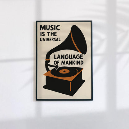 Vintage Gramophone Music Print