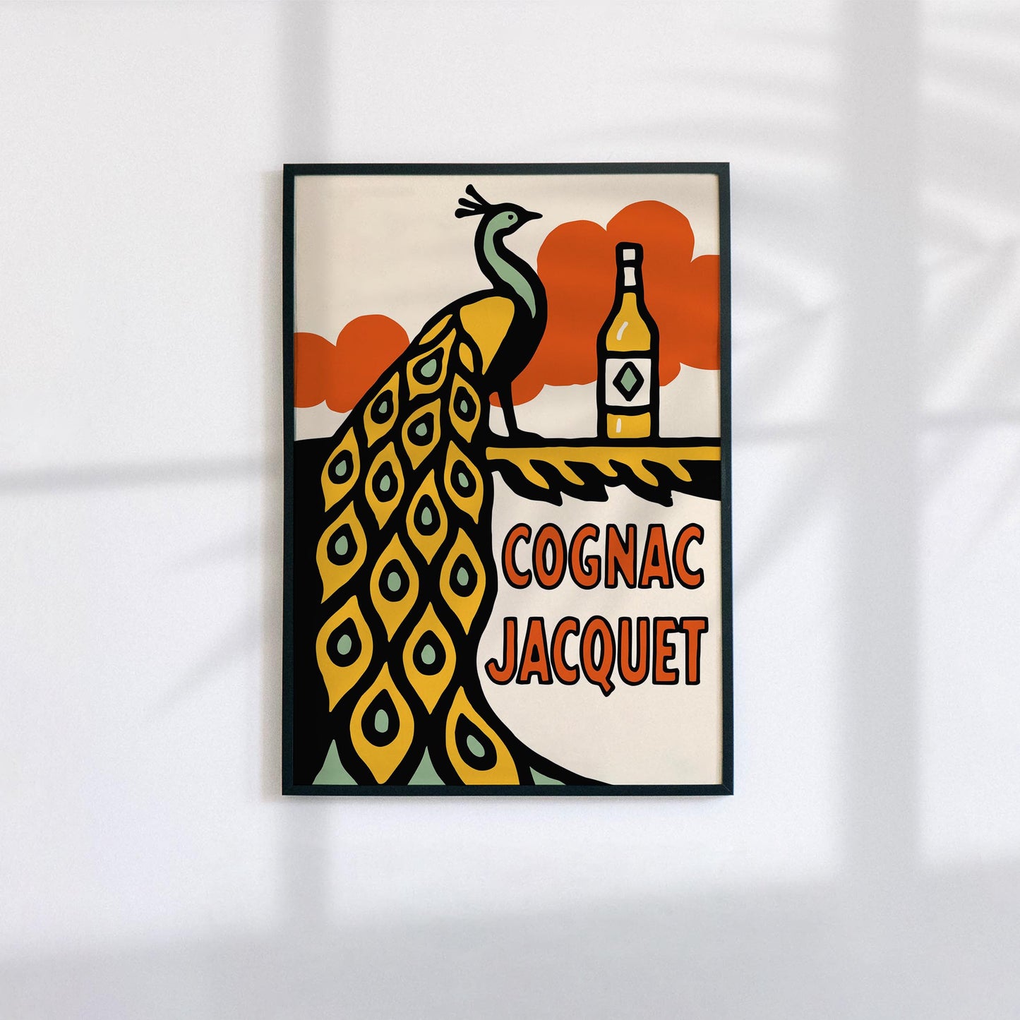 Cognac Peacock Art Poster