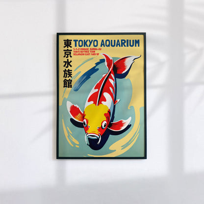Tokyo Aquarium Japanese Koi Fish Poster