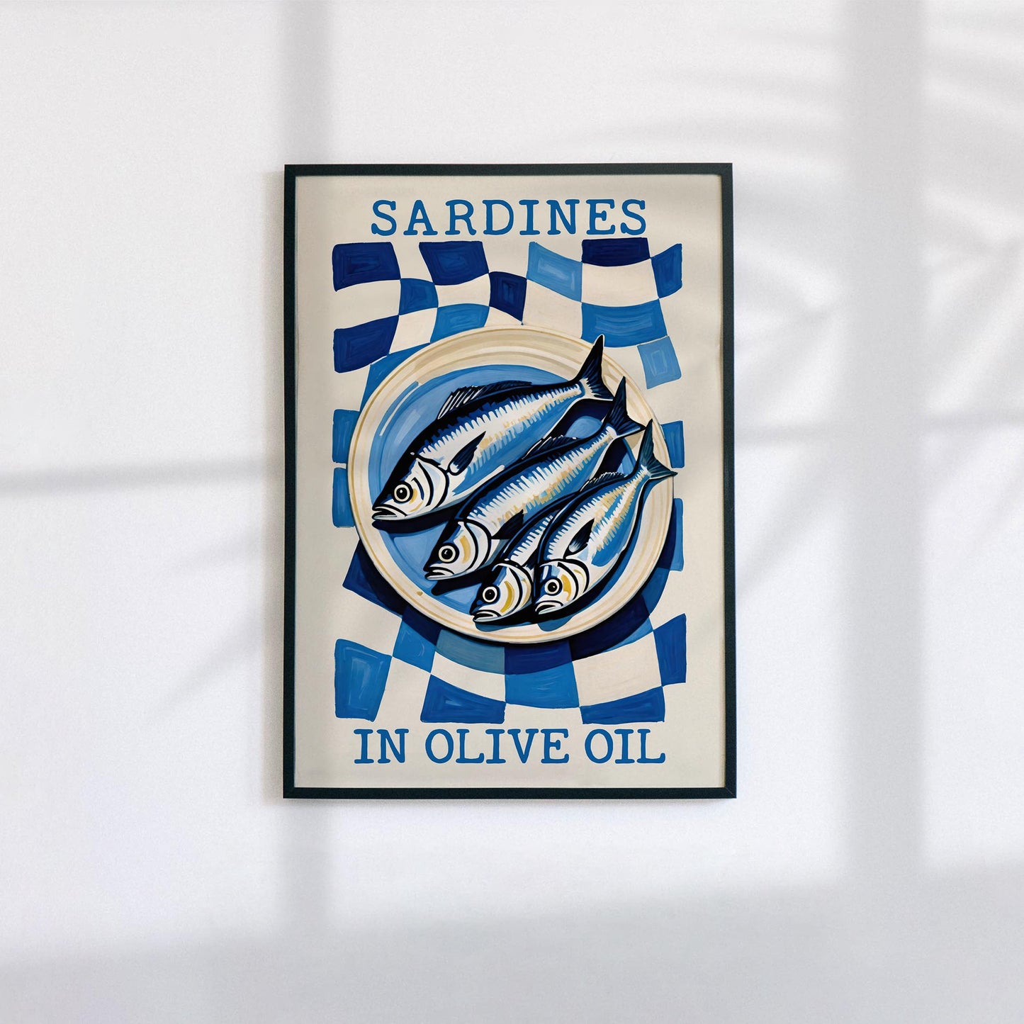 Sardines in Olive Oil Retro Poster