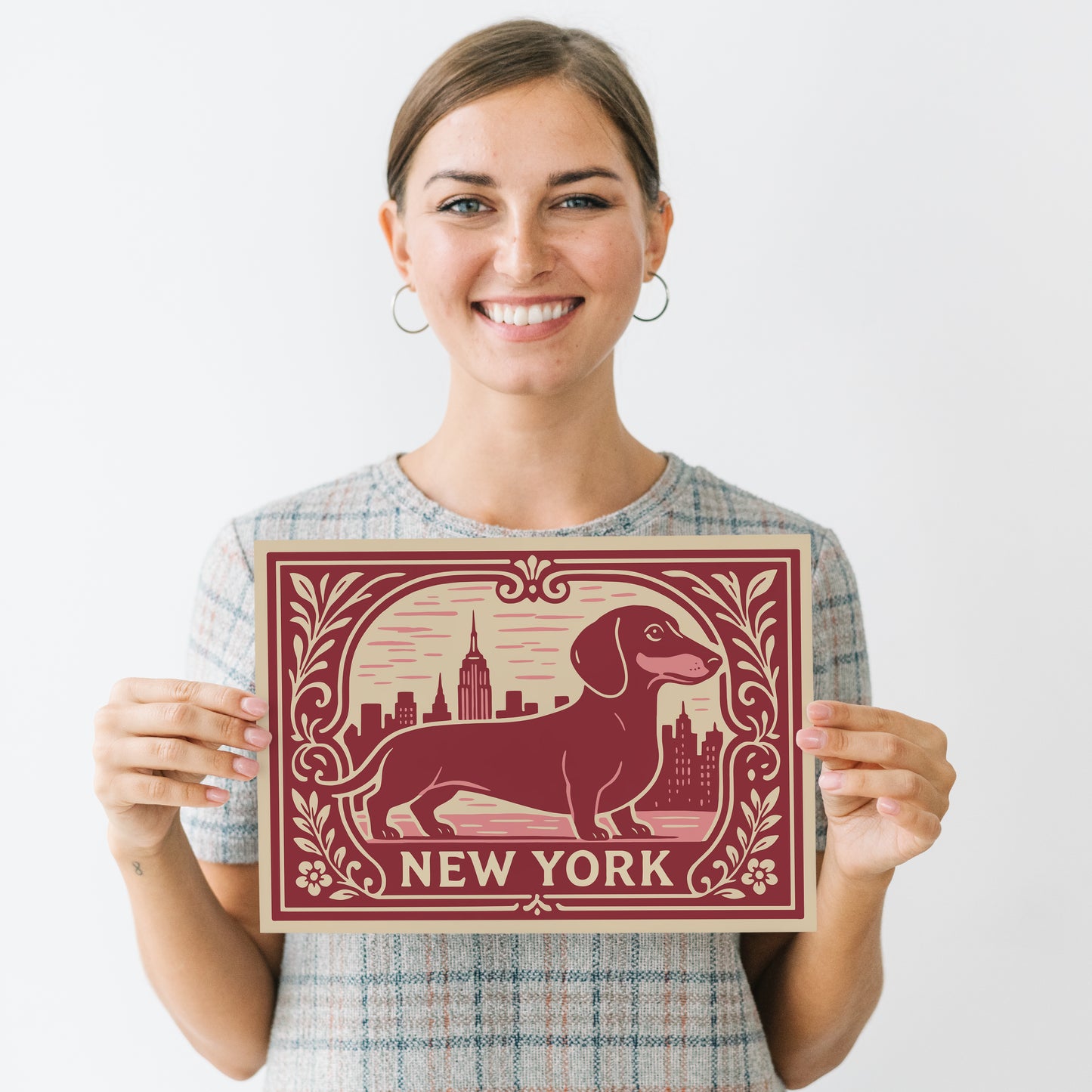 New York City Dachshund Dog Poster