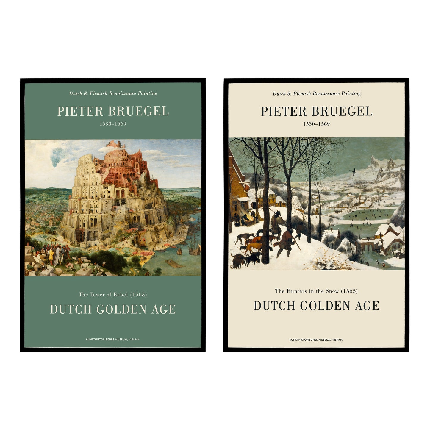 Set of 2 Pieter Bruegel the Elder Artwork Posters
