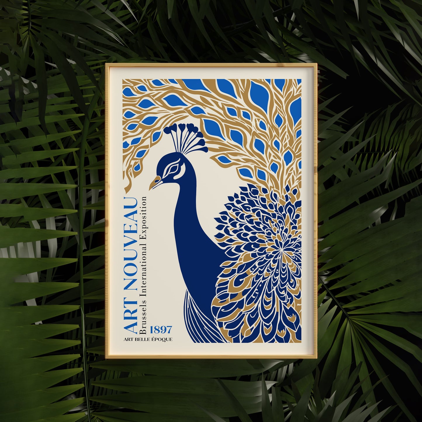 Vintage Art Nouveau Peacock Exhibition Poster