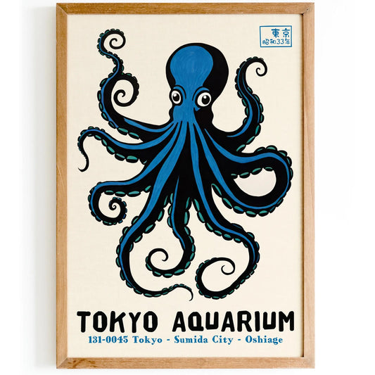 Japanese Aquarium Retro Poster