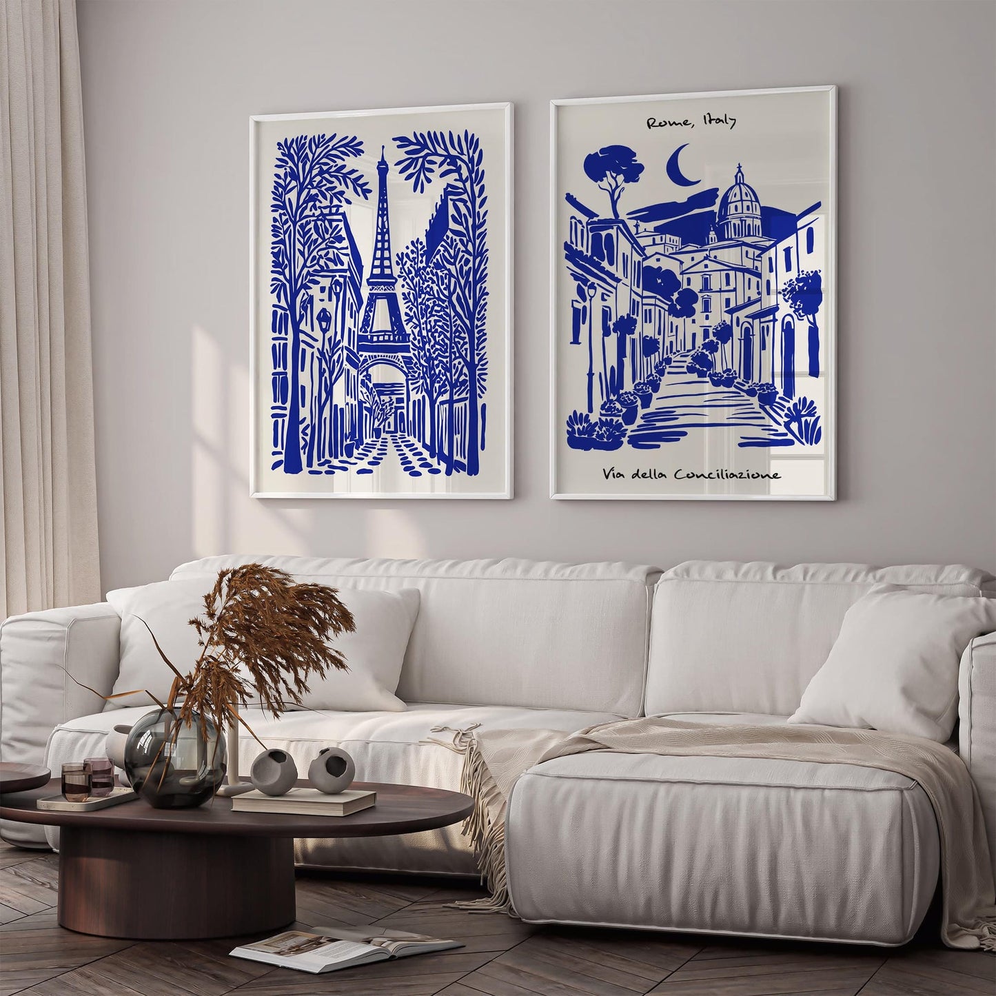 Rome Italy Blue Cityscape Poster