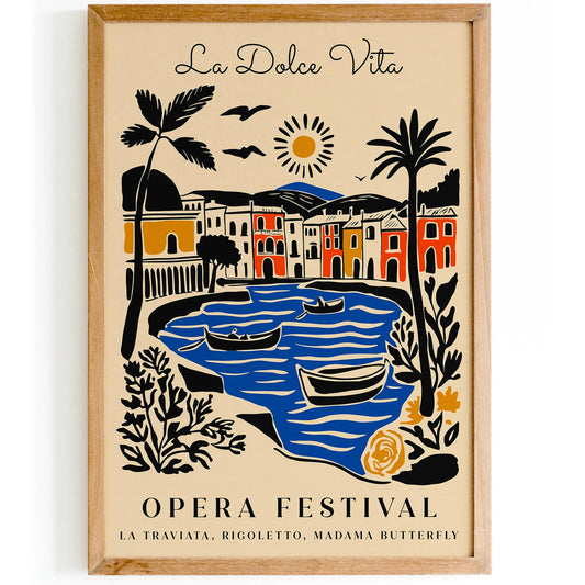La Dolce Vita Italian Opera Poster – Festival Wall Art Decor