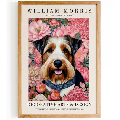 Cute Dog Portrait in Morris Style Poster