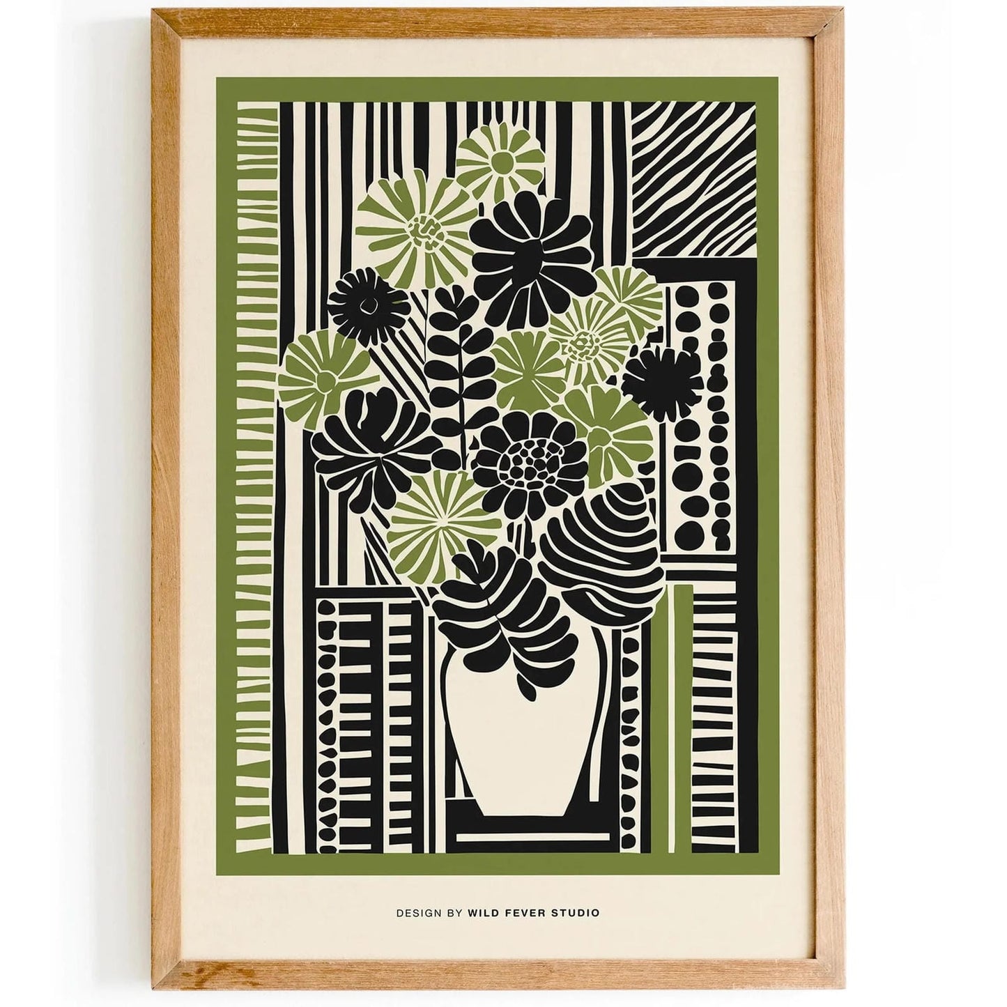 Farmhouse Wall Decor - Green Floral Print