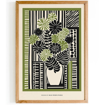 Farmhouse Wall Decor - Green Floral Print