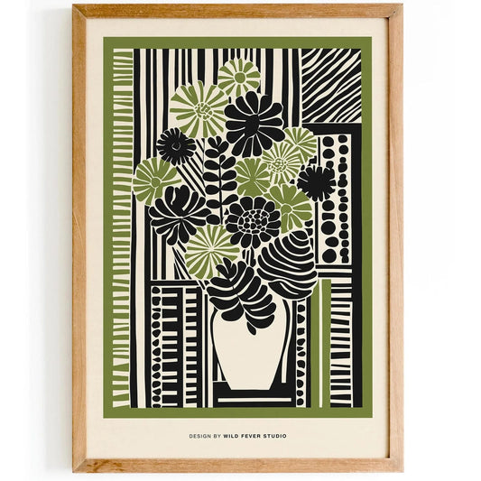 Farmhouse Wall Decor - Green Floral Print