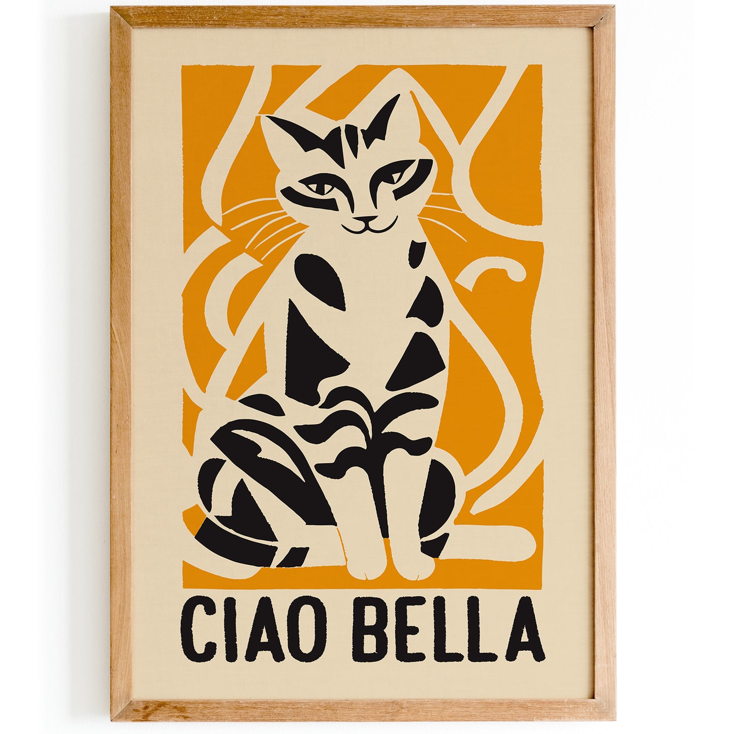 Ciao Bella Yellow Cat Art Print