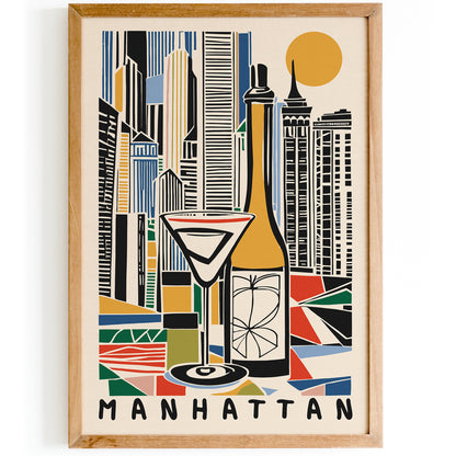 Manhattan Print Bar Wall Decor