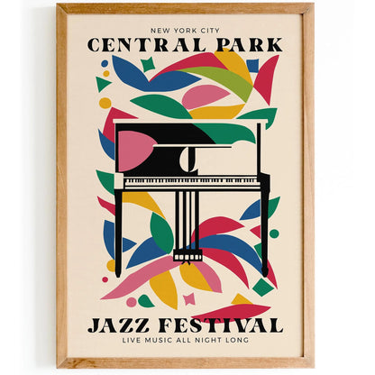 Central Park NYC Jazz Music Poster Print