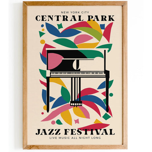 Central Park NYC Jazz Music Poster Print