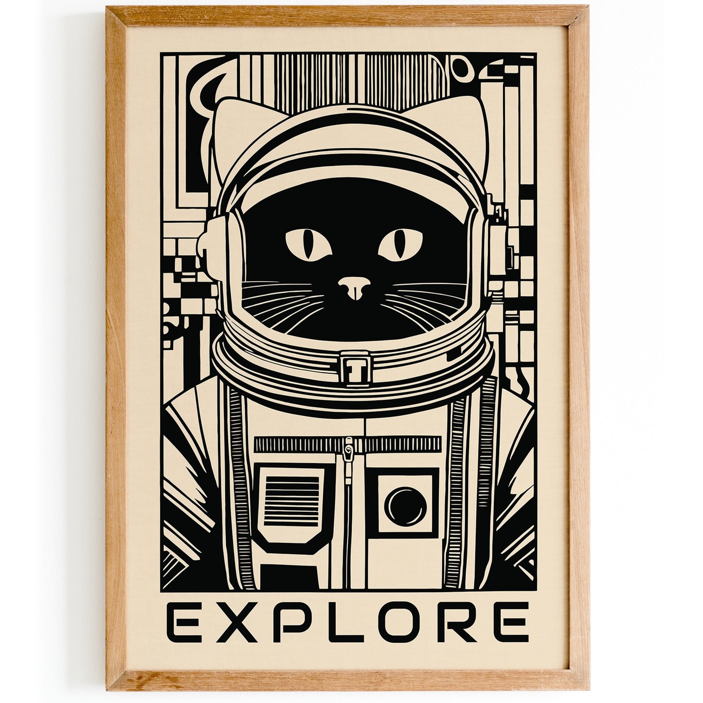 Explore Art Print - Cat Astronaut Print