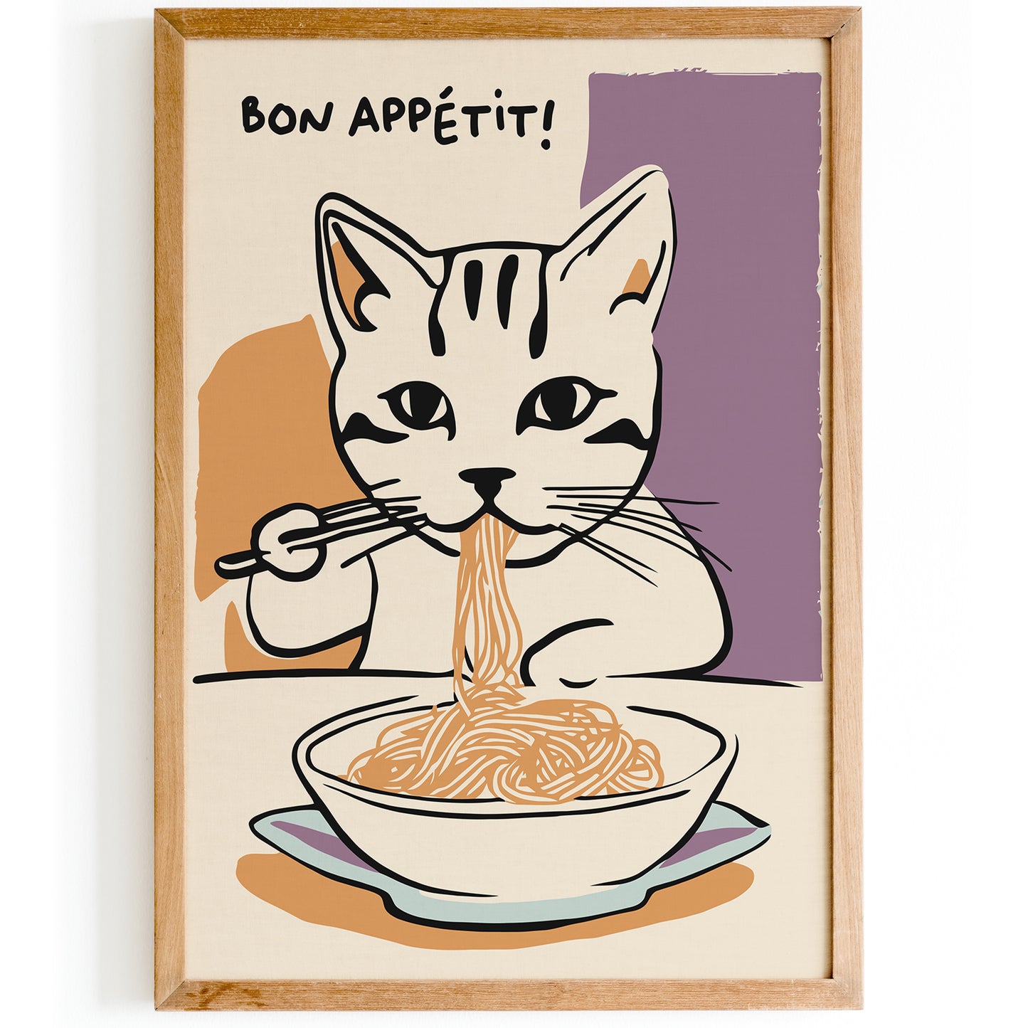 Bon Appetit Cat Noodle Lover Print