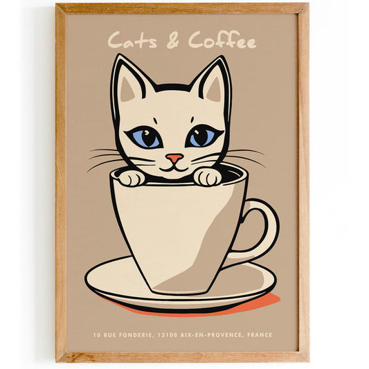 Cats & Coffee Kitchen Poster