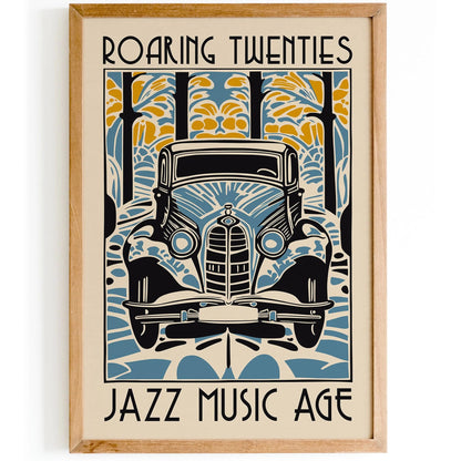 Roaring Twenties Jazz Music Age Old Car Art Print