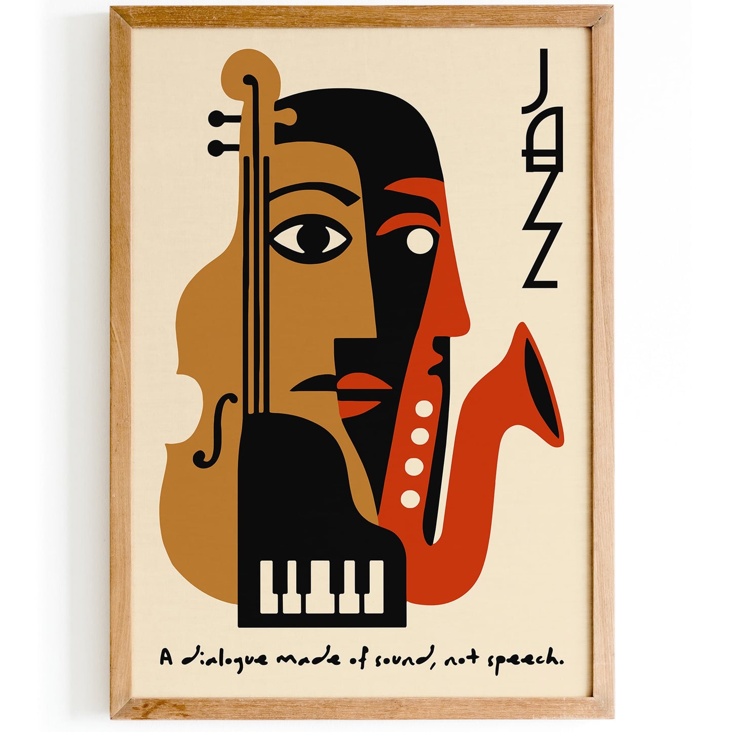 Jazz Music Poster - Cubist Abstract Wall Art